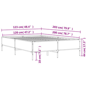 Giroletto Grigio Sonoma 120x200 cm in Legno Multistrato Metallo 3279805