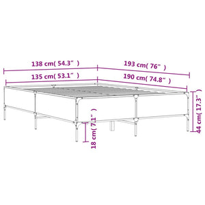 Giroletto Nero 135x190 cm in Legno Multistrato e Metallo 3279812