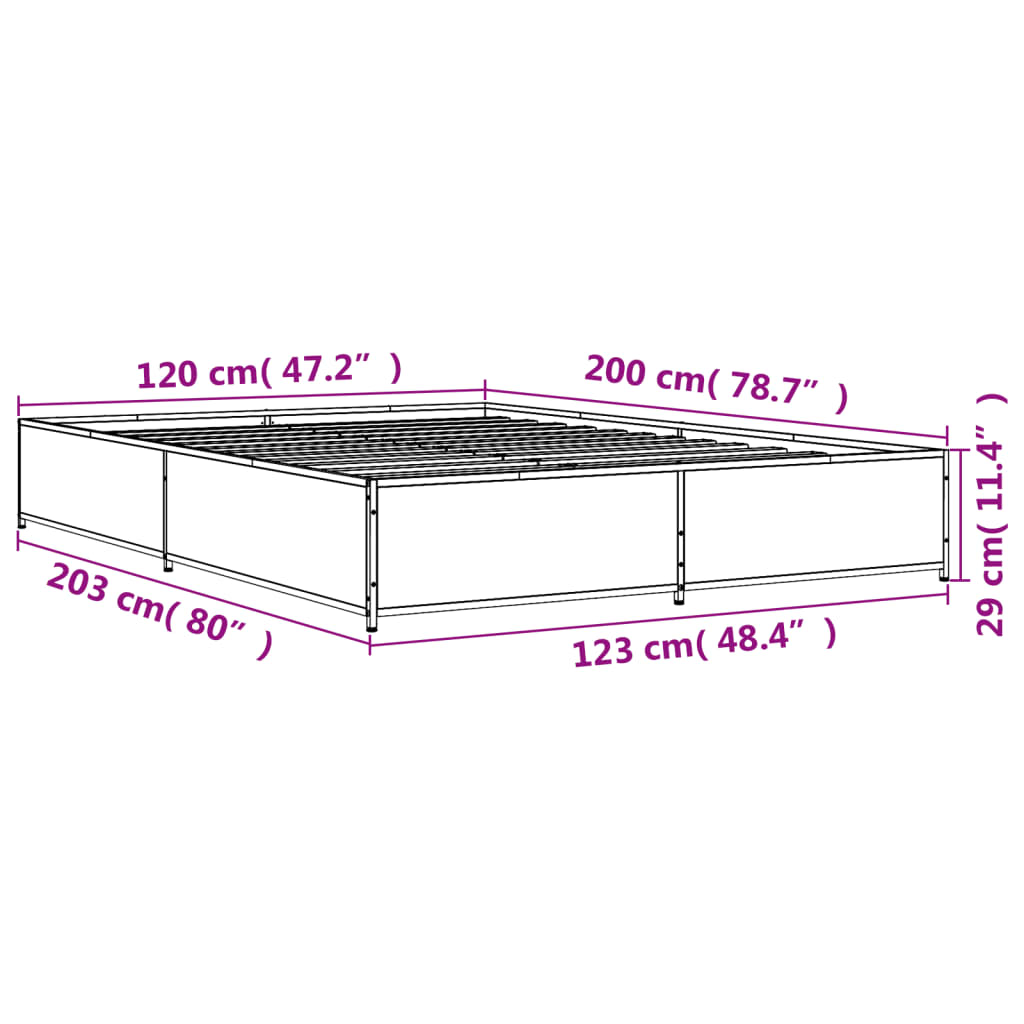 Giroletto Grigio Sonoma 120x200 cm in Legno Multistrato Metallo 3279850