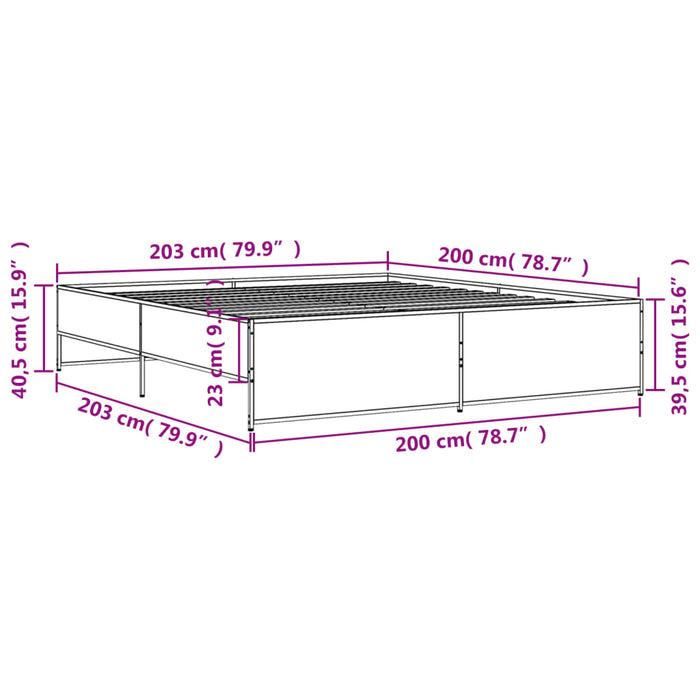 Giroletto Rovere Fumo 200x200 cm in Legno Multistrato e Metallo 3279869