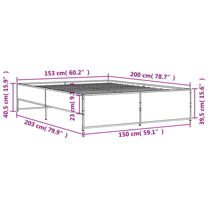 Giroletto Grigio Sonoma 150x200 cm in Legno Multistrato Metallo 3279885