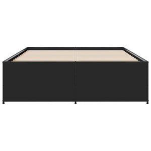 Giroletto Nero 140x190 cm in Legno Multistrato e Metallo 3279897