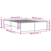 Giroletto Grigio Sonoma 140x190 cm in Legno Multistrato Metallo 3279900