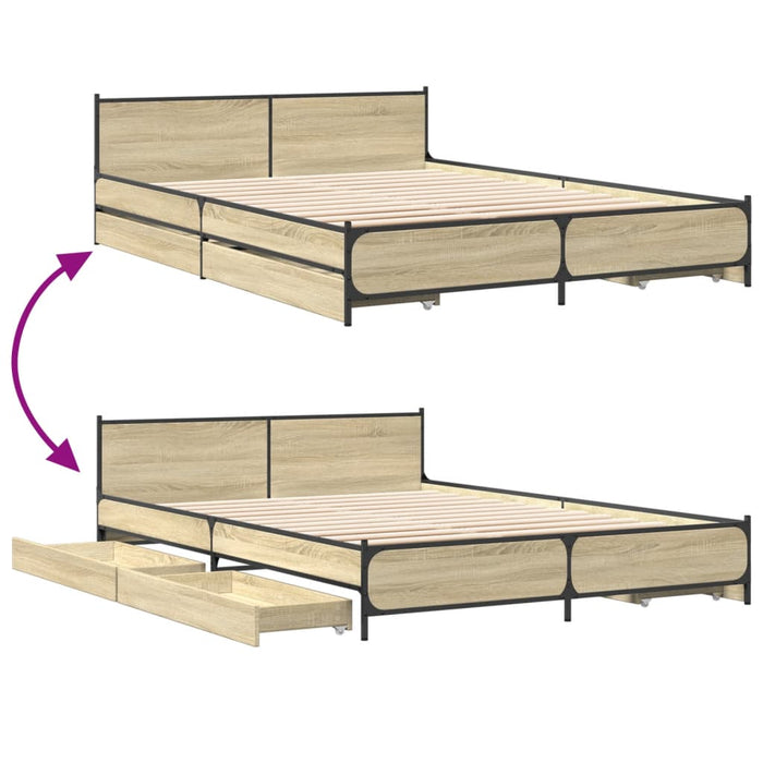 Giroletto Cassetti Rovere Sonoma 140x200 cm Legno Multistrato 3279933