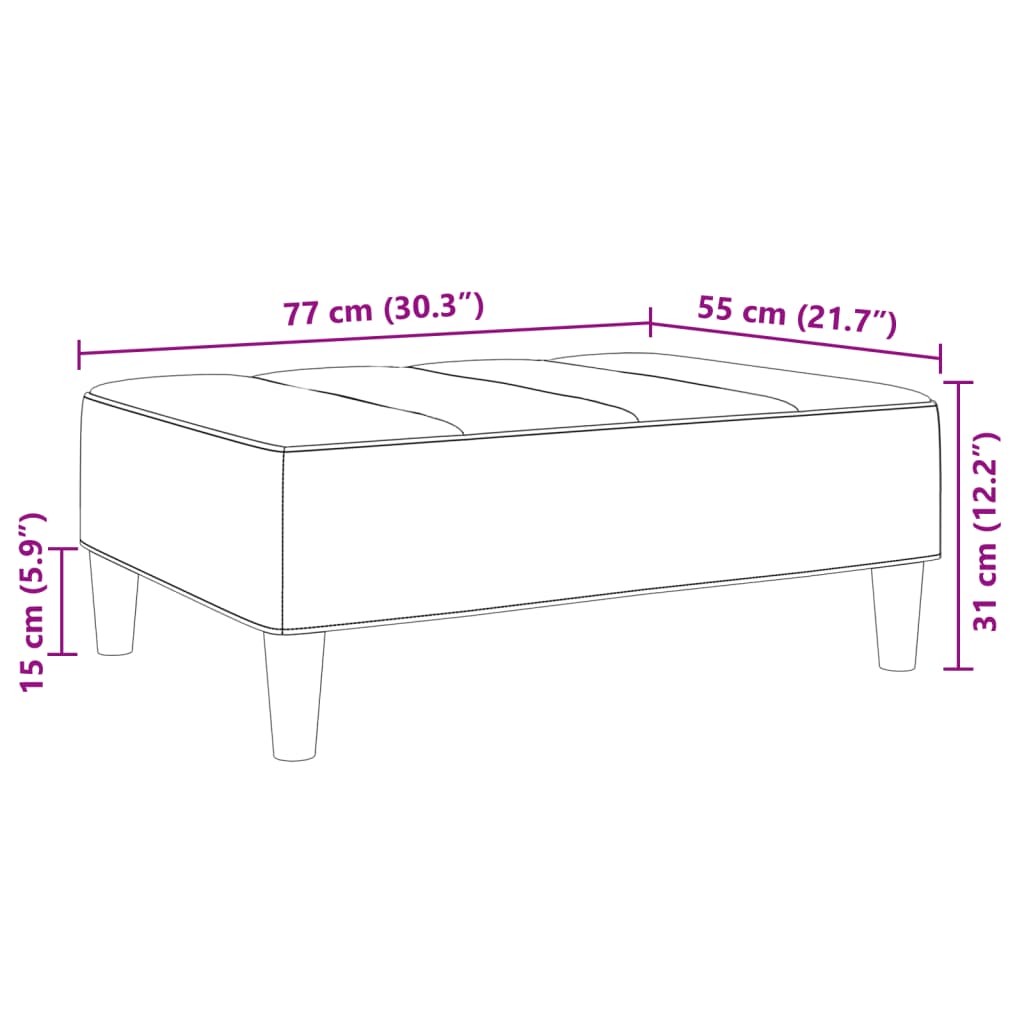 Poggiapiedi Grigio Chiaro 77x55x31 cm in Tessuto 4007389