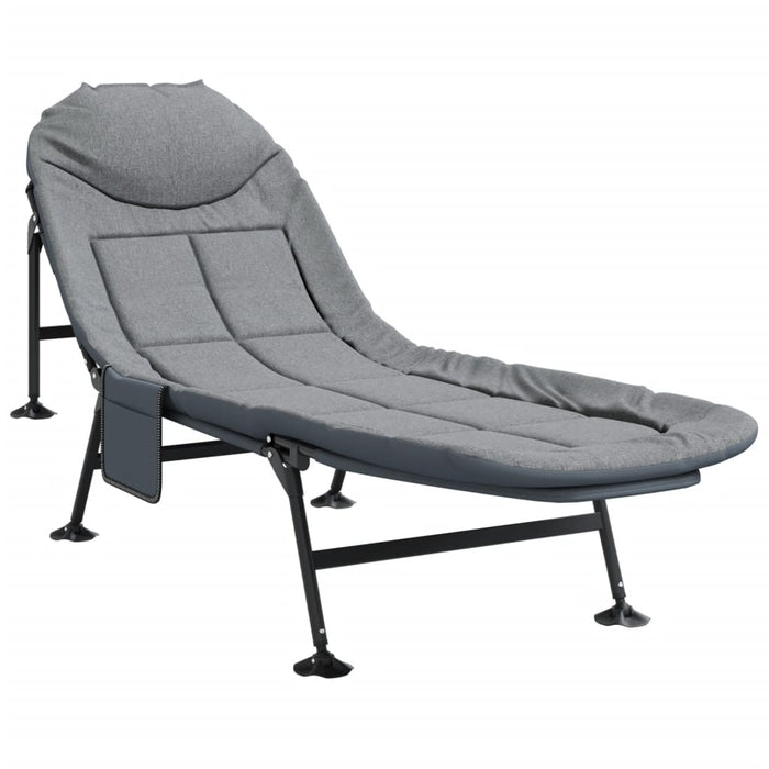 Letto da Pesca con Gambe Anti Fango Pieghevole Grigio Mélange 4006424