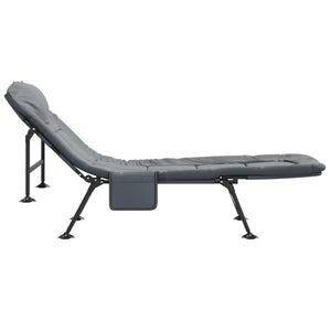 Letto da Pesca con Gambe Anti Fango Pieghevole Grigio Mélange 4006424