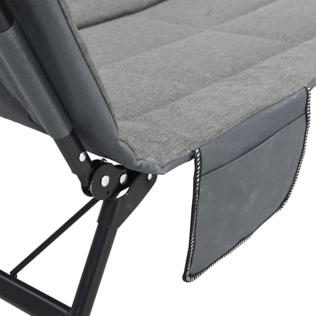 Letto da Pesca con Gambe Anti Fango Pieghevole Grigio Mélange 4006424