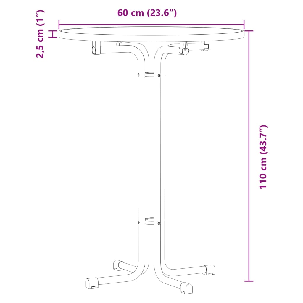 Tavolo da Pranzo Bianco Ø60x110 cm Legno Multistrato e Acciaio 4008300