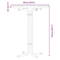 Tavolo da Pranzo Bianco Ø60x110 cm Legno Multistrato e Acciaio 4008300