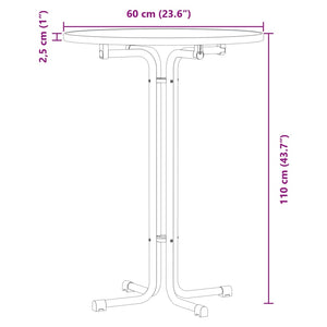 Tavolo da Pranzo Bianco Ø60x110 cm Legno Multistrato e Acciaio 4008300