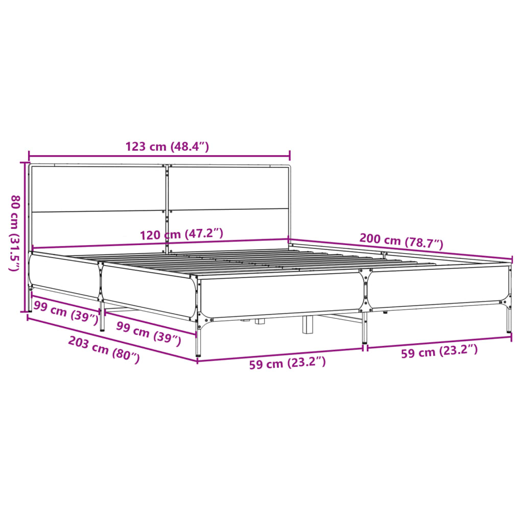 Giroletto Rovere Fumo 120x200 cm in Legno Multistrato Metallo 3279994