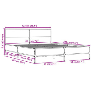 Giroletto Rovere Fumo 120x200 cm in Legno Multistrato Metallo 3279994