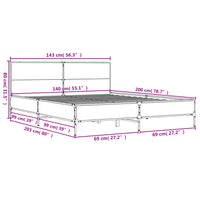 Giroletto Grigio Sonoma 140x200 cm in Legno Multistrato Metallo 3280000