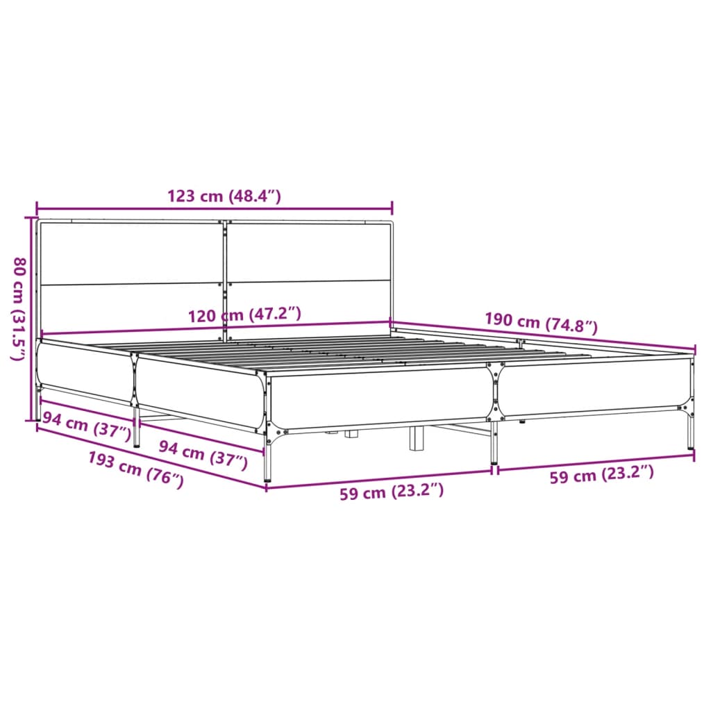 Giroletto Rovere Fumo 120x190 cm in Legno Multistrato Metallo 3280024