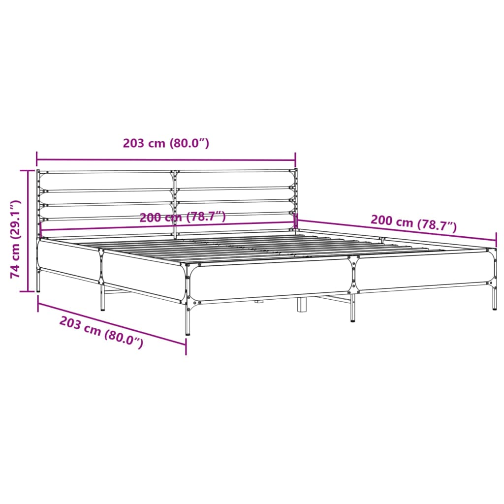 Giroletto Rovere Fumo 200x200 cm in Legno Multistrato e Metallo 3280064