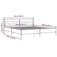 Giroletto Rovere Fumo 200x200 cm in Legno Multistrato e Metallo 3280064