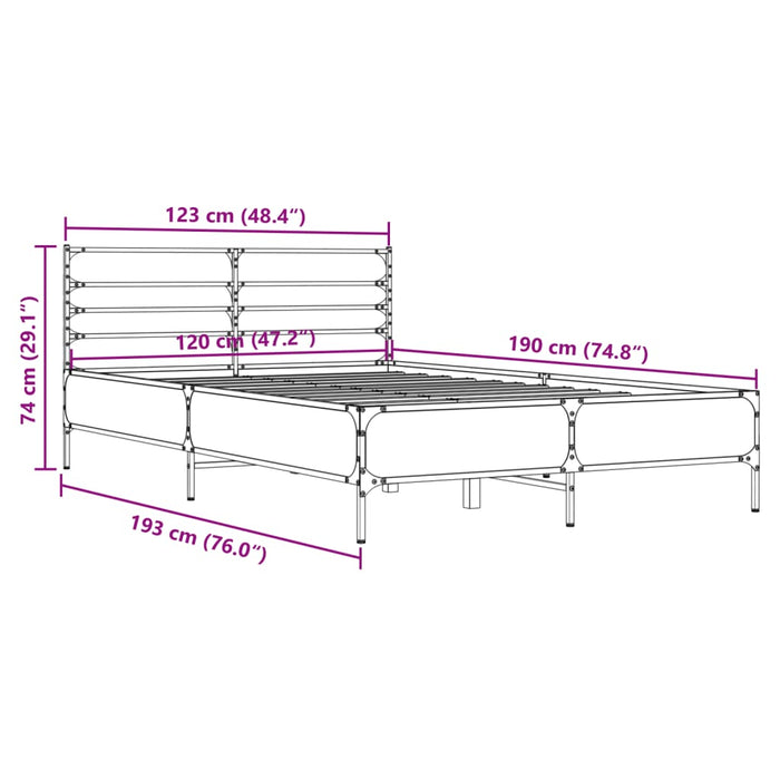 Giroletto Grigio Sonoma 120x190 cm in Legno Multistrato Metallo 3280070