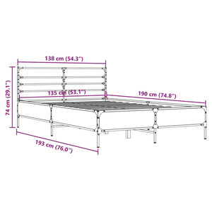 Giroletto Rovere Fumo 135x190 cm in Legno Multistrato Metallo 3280074