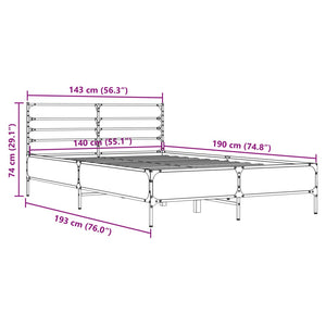 Giroletto Nero 140x190 cm in Legno Multistrato e Metallo 3280077