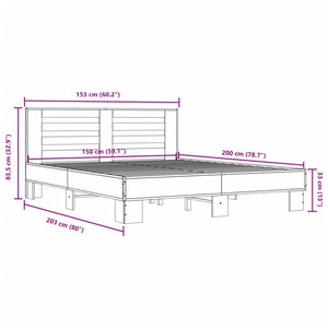 Giroletto Rovere Fumo 150x200 cm in Legno Multistrato Metallo 3280099