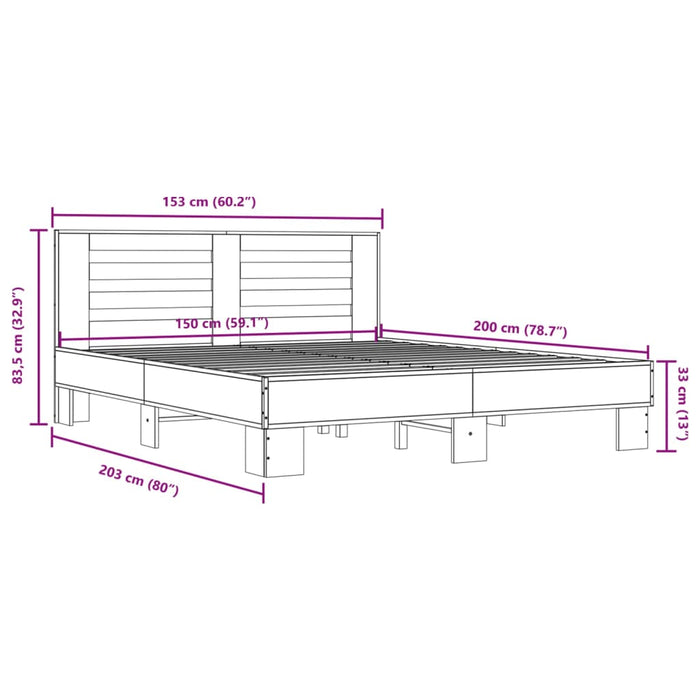 Giroletto Grigio Sonoma 150x200 cm in Legno Multistrato Metallo 3280100