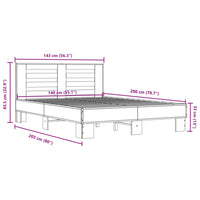 Giroletto Grigio Sonoma 140x200 cm in Legno Multistrato Metallo 3280105