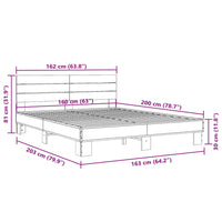 Giroletto Rovere Fumo 160x200 cm in Legno Multistrato Metallo 3280139