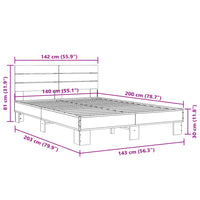 Giroletto Grigio Sonoma 140x200 cm in Legno Multistrato Metallo 3280150