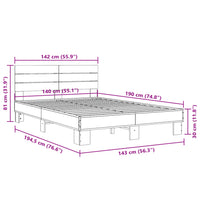 Giroletto Rovere Sonoma 140x190 cm in Legno Multistrato Metallo 3280168