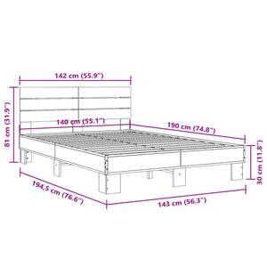 Giroletto Rovere Fumo 140x190 cm in Legno Multistrato Metallo 3280169