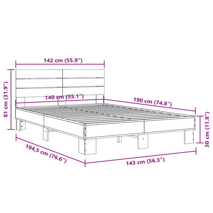 Giroletto Rovere Fumo 140x190 cm in Legno Multistrato Metallo 3280169