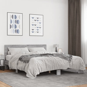 Giroletto Grigio Sonoma 160x200 cm in Legno Multistrato Metallo 3280185