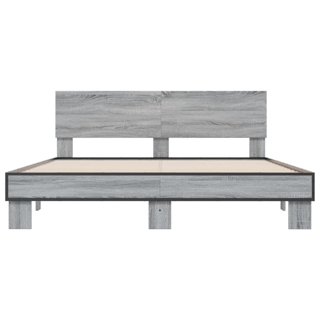 Giroletto Grigio Sonoma 160x200 cm in Legno Multistrato Metallo 3280185