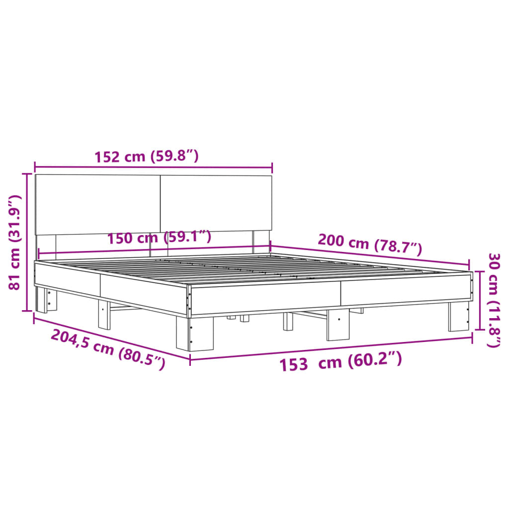 Giroletto Rovere Fumo 150x200 cm in Legno Multistrato Metallo 3280189