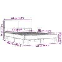 Giroletto Nero 140x200 cm in Legno Multistrato e Metallo 3280192