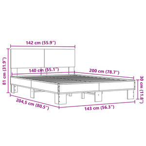 Giroletto Rovere Sonoma 140x200 cm in Legno Multistrato Metallo 3280193