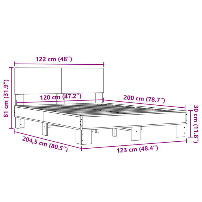 Giroletto Rovere Sonoma 120x200 cm in Legno Multistrato Metallo 3280198