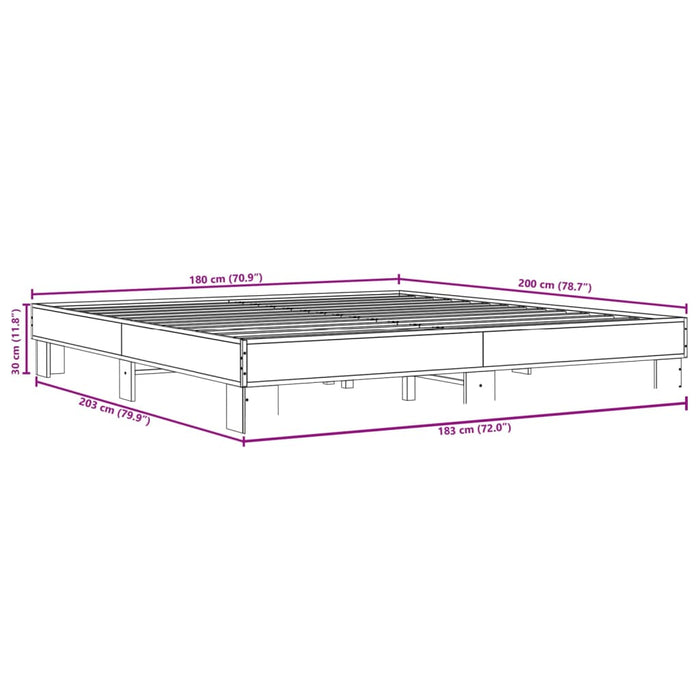 Giroletto Rovere Fumo 180x200 cm in Legno Multistrato Metallo 3280224