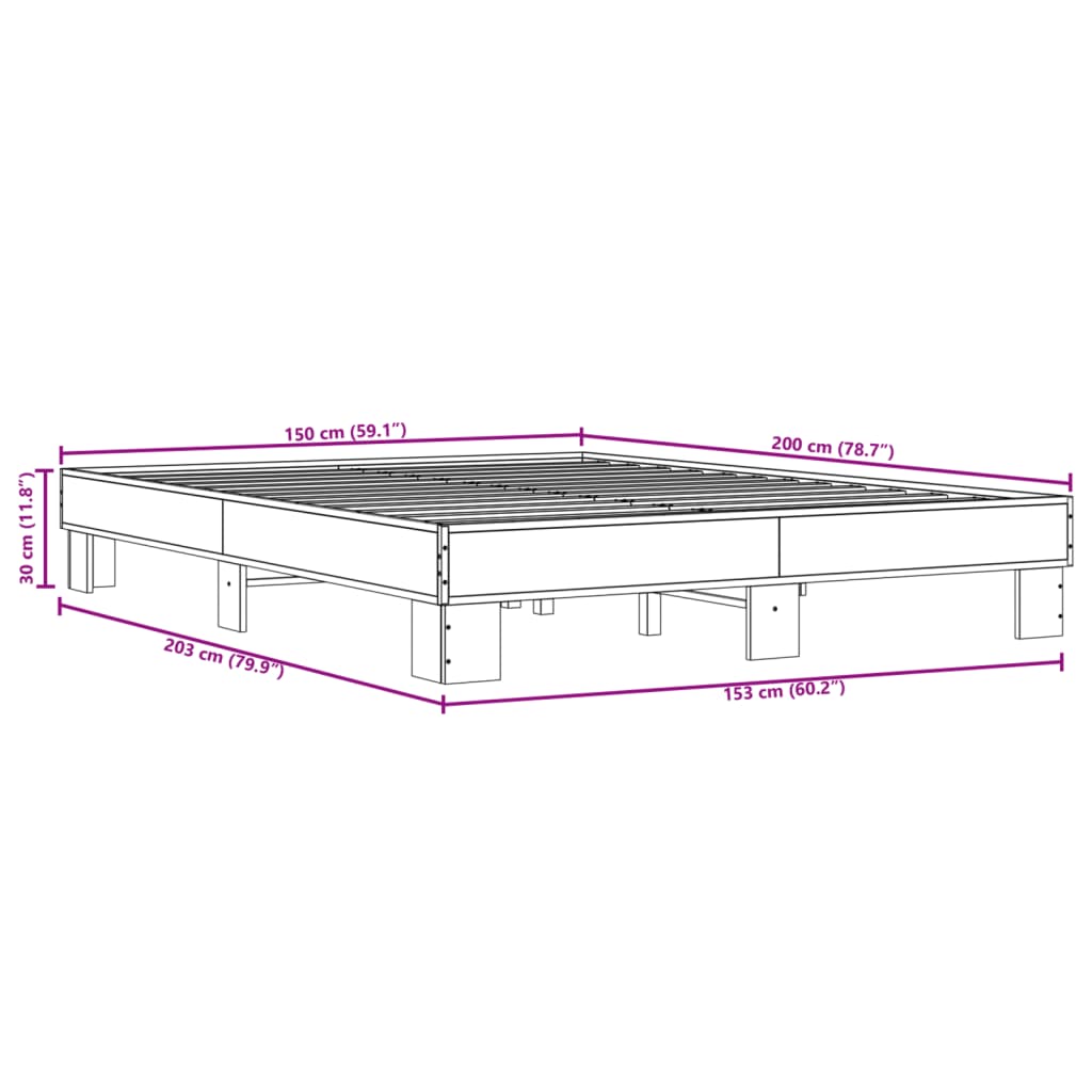 Giroletto Rovere Fumo 150x200 cm in Legno Multistrato Metallo 3280234