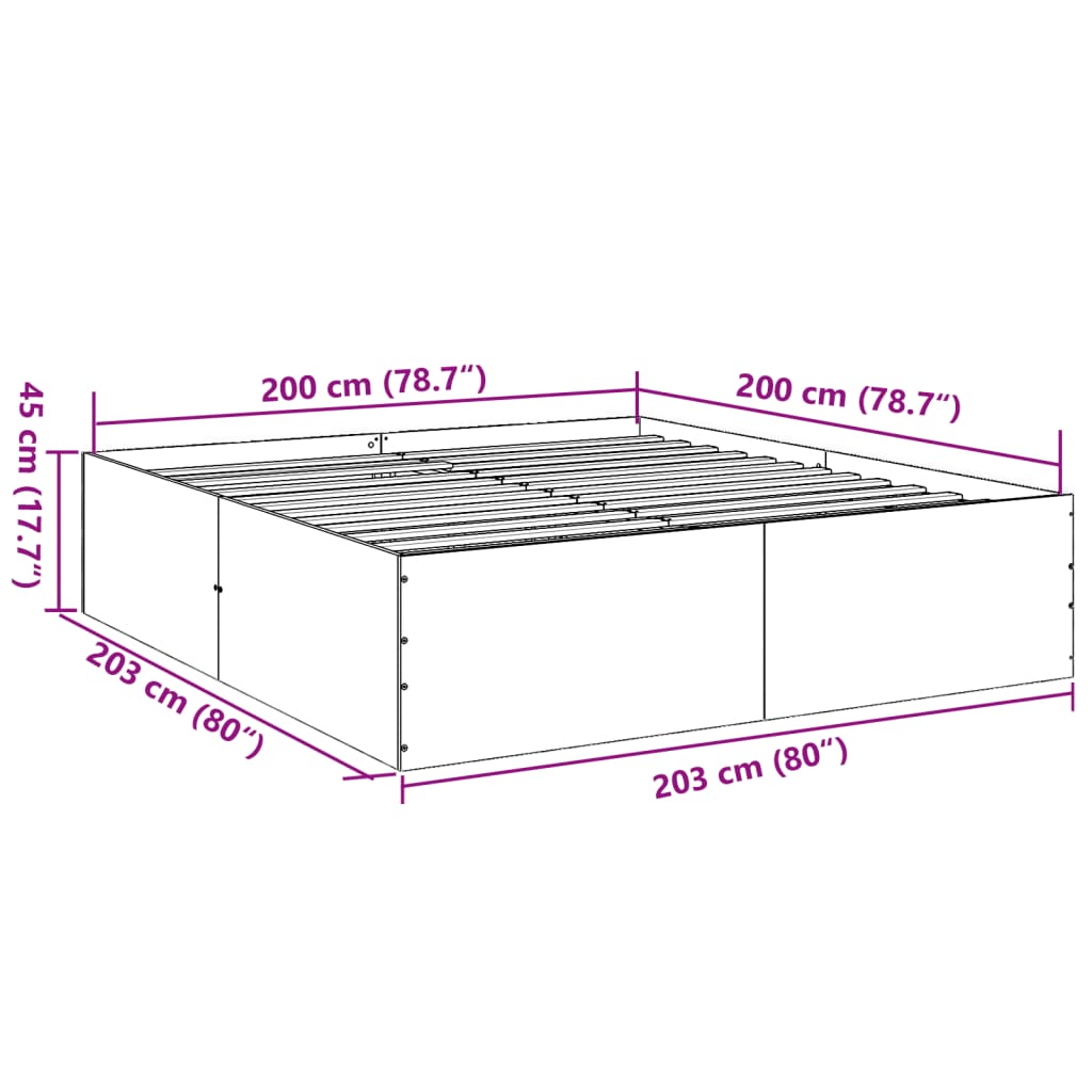 Giroletto Grigio Sonoma 200x200 cm in Legno Multistrato 3280900