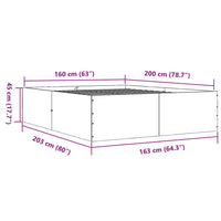 Giroletto Nero 160x200 cm in Legno Multistrato 3280910