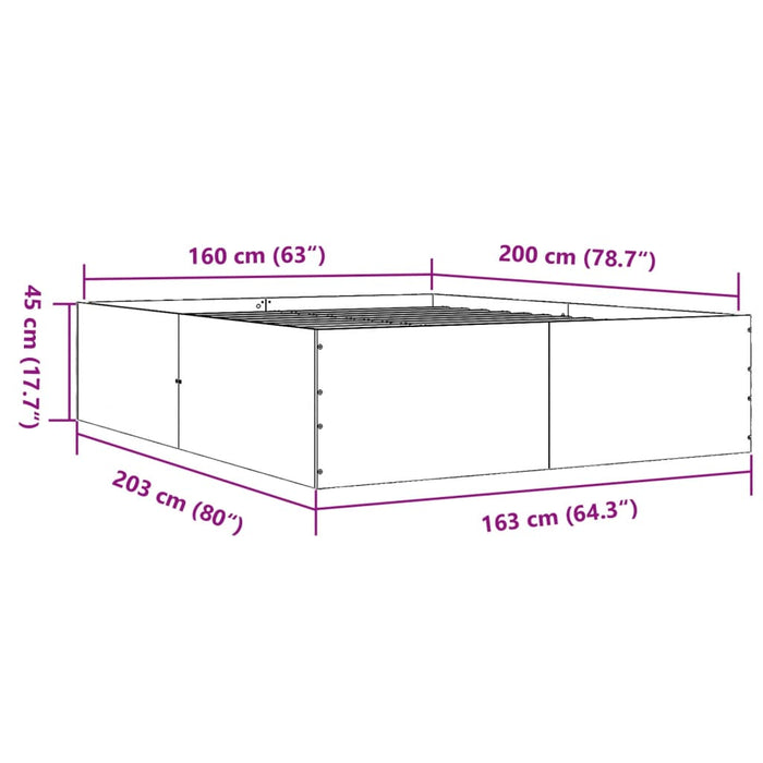 Giroletto Nero 160x200 cm in Legno Multistrato 3280910