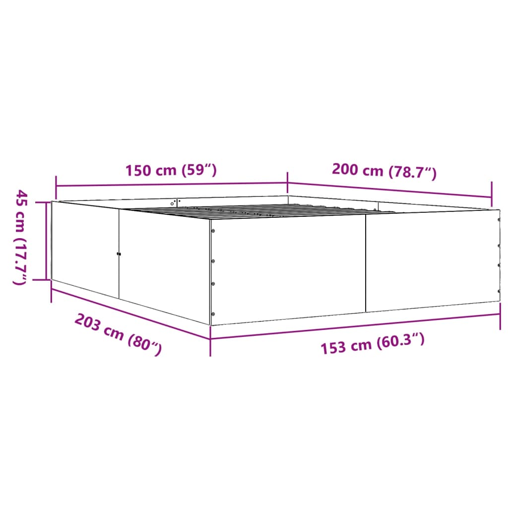 Giroletto Grigio Sonoma 150x200 cm in Legno Multistrato 3280921