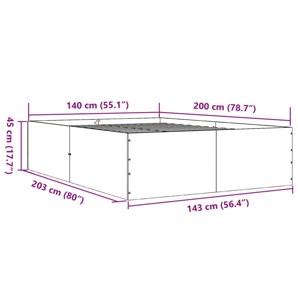 Giroletto Grigio Cemento 140x200 cm in Legno Multistrato 3280926