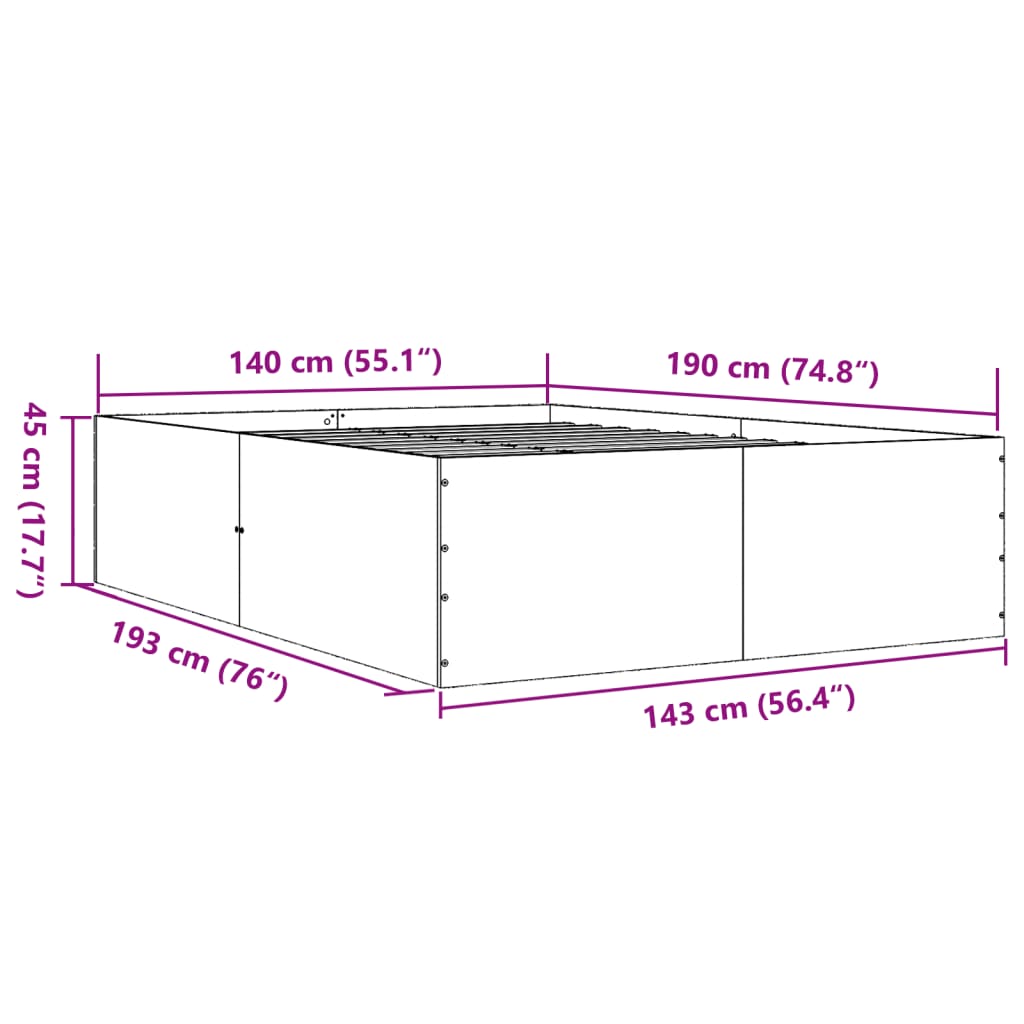 Giroletto Grigio Sonoma 140x190 cm in Legno Multistrato 3280942