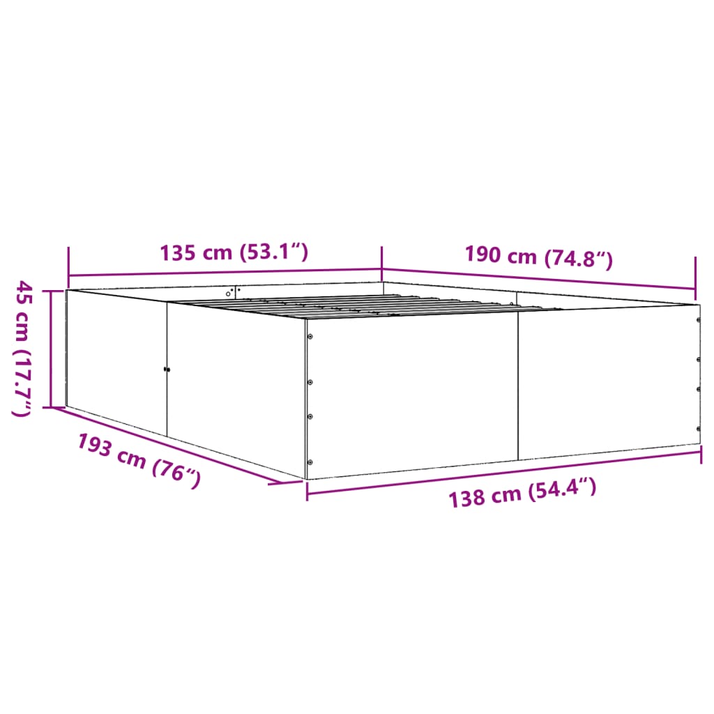 Giroletto Grigio Sonoma 135x190 cm in Legno Multistrato 3280949