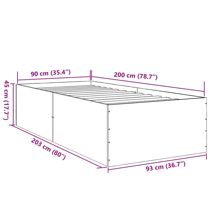 Giroletto Grigio Cemento 90x200 cm in Legno Multistrato 3280968