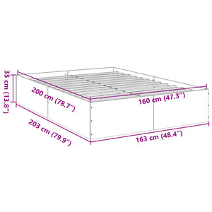 Giroletto Grigio Sonoma 160x200 cm in Legno Multistrato 3281005