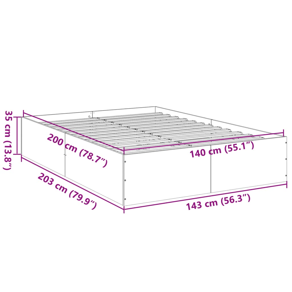 Giroletto Bianco 140x200 cm in Legno Multistrato 3281014